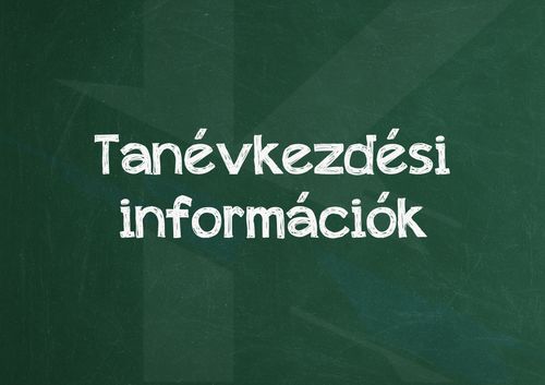 Tanévkezdési információk